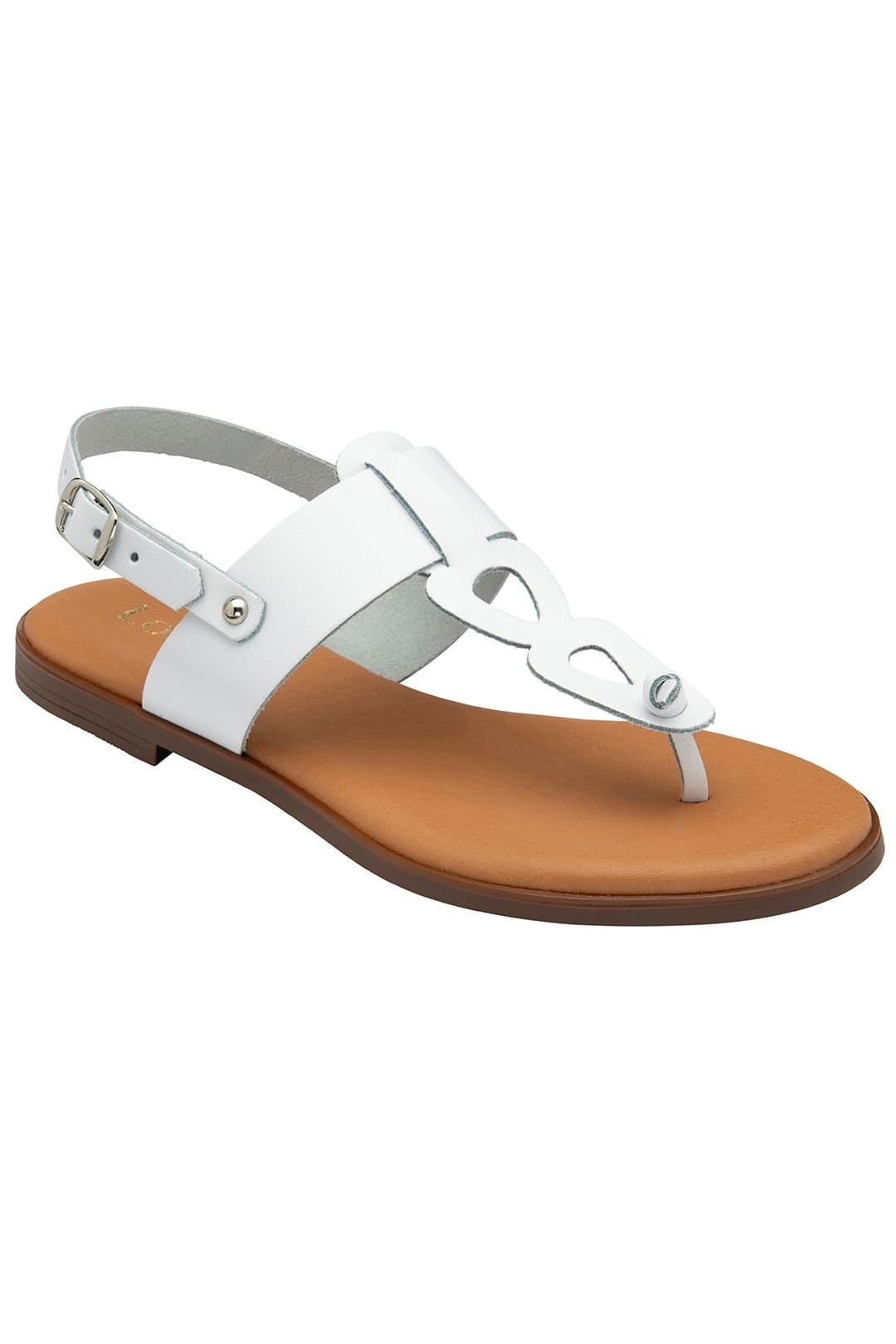 Lotus Lotus Women's White Leather 'Bibiana' Toe-Post Sandals