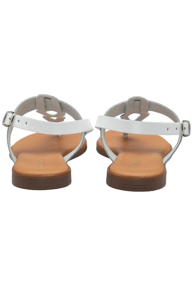 Lotus Lotus Women's White Leather 'Bibiana' Toe-Post Sandals - 3