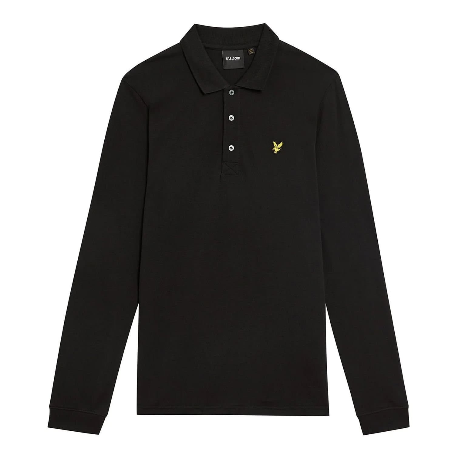 Lyle & Scott Lyle & Scott Men's Long-Sleeved Polo Shirt in Black