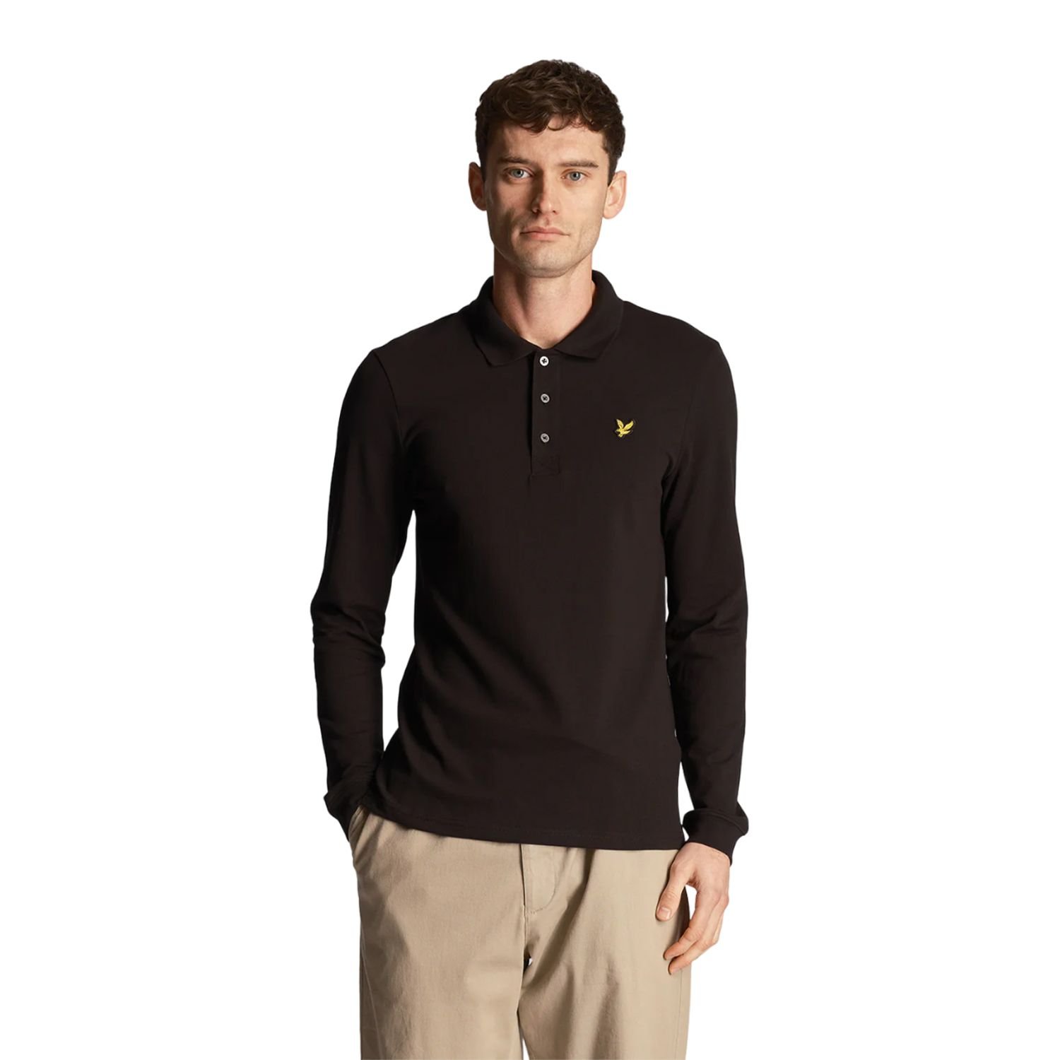 Lyle & Scott Lyle & Scott Men's Long-Sleeved Polo Shirt in Black - 3
