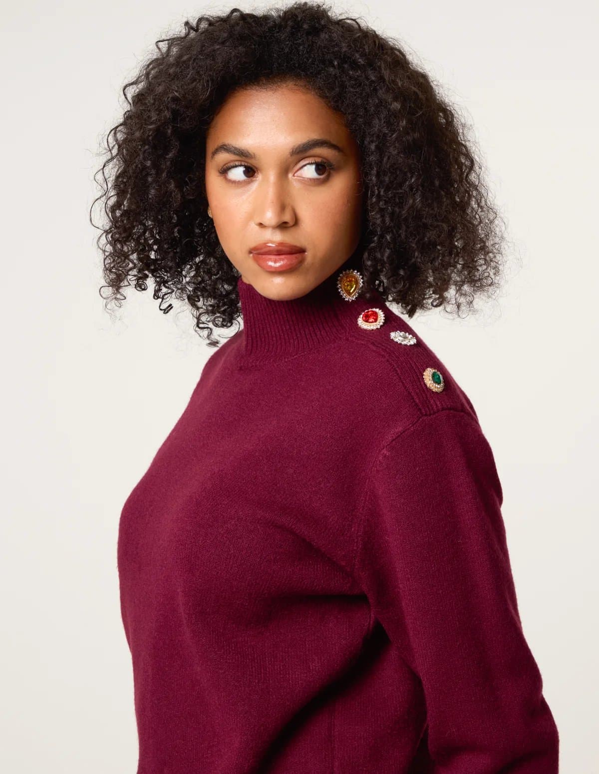 Blue Vanilla Jewel Button Jumper