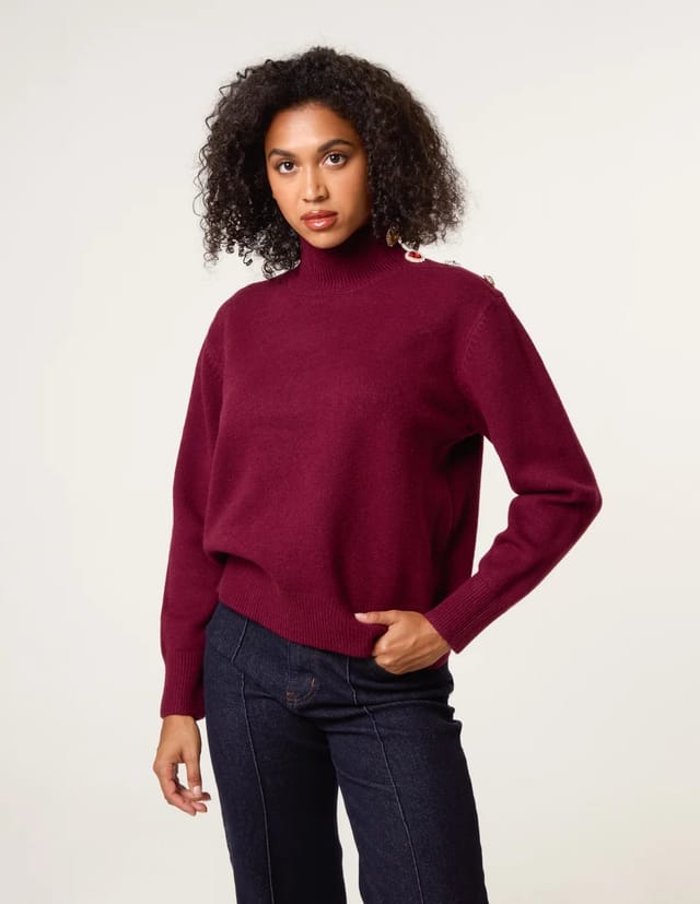Blue Vanilla Jewel Button Jumper - 2