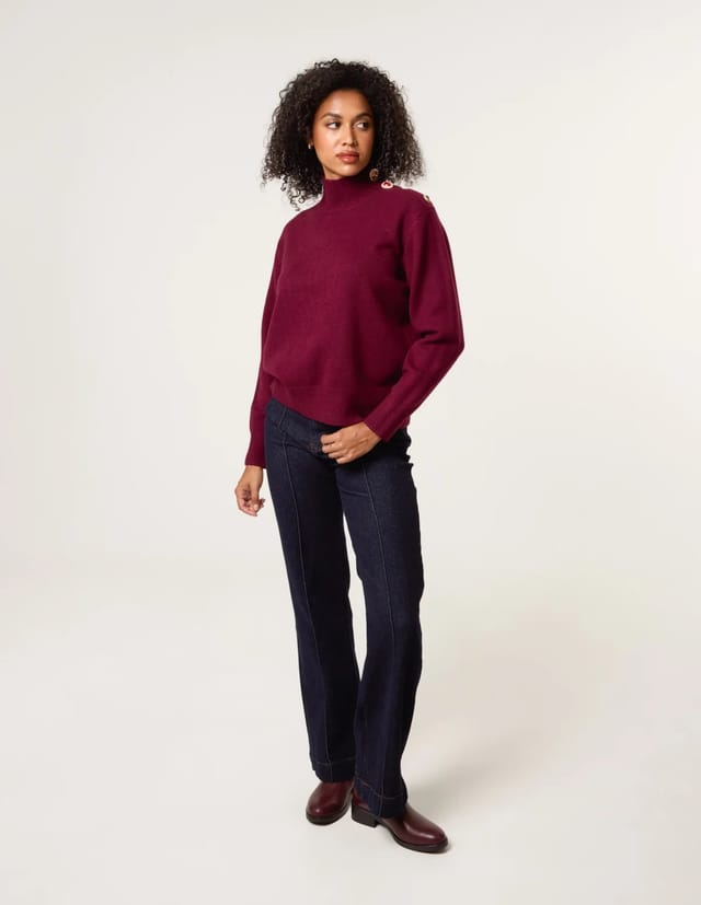 Blue Vanilla Jewel Button Jumper - 3