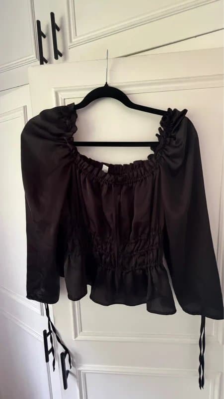 Topshop topshop black satin top