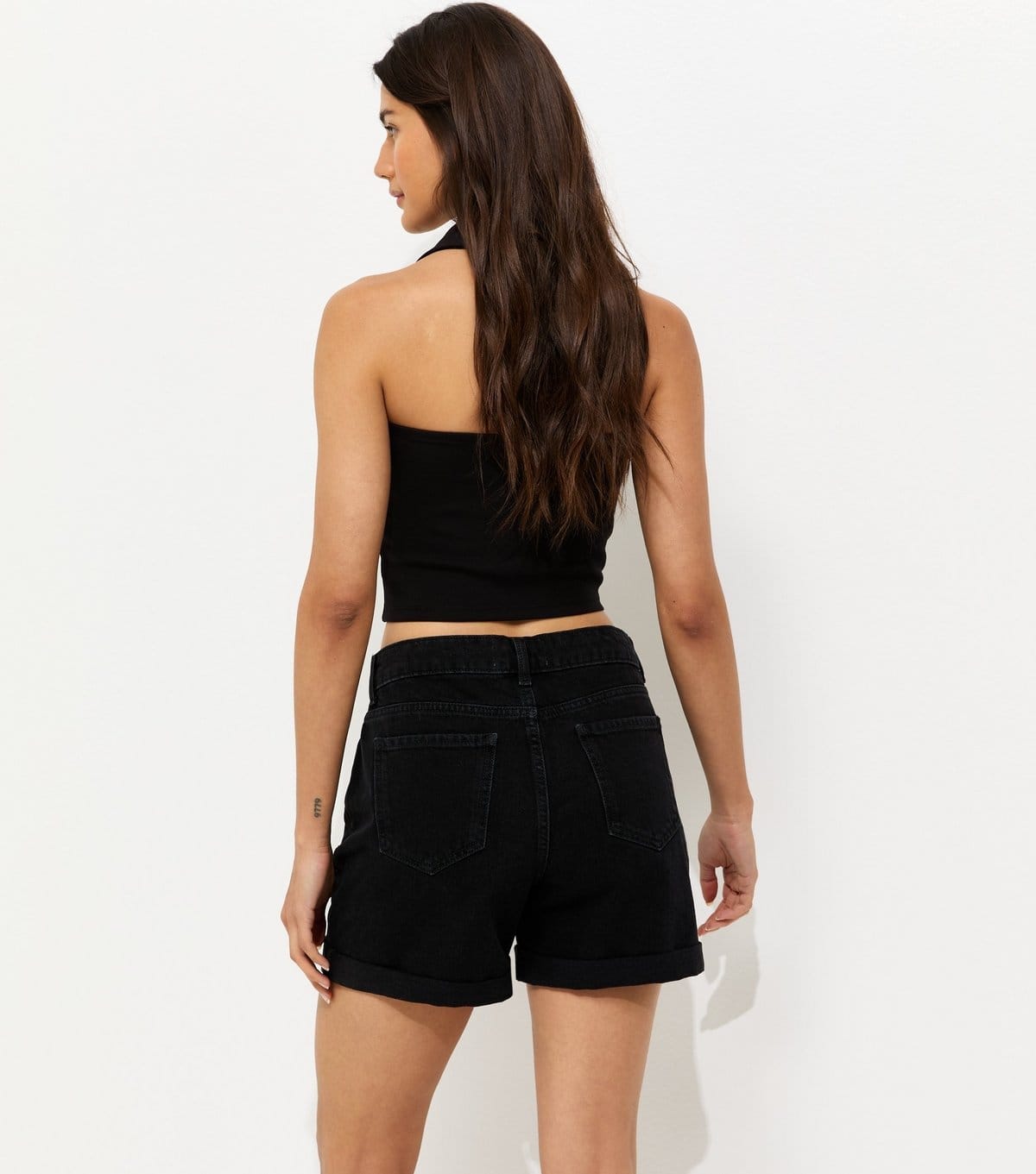 New Look Women's Black Denim Boyfriend Shorts New Look - 4