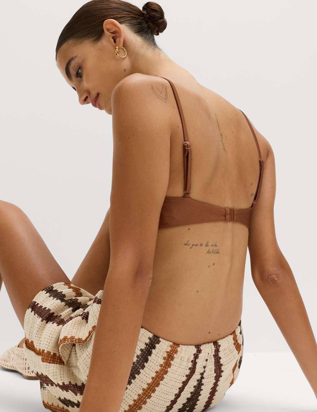 Marks & Spencer M&S Trim Detail Plunge Bikini Top Chestnut - 2