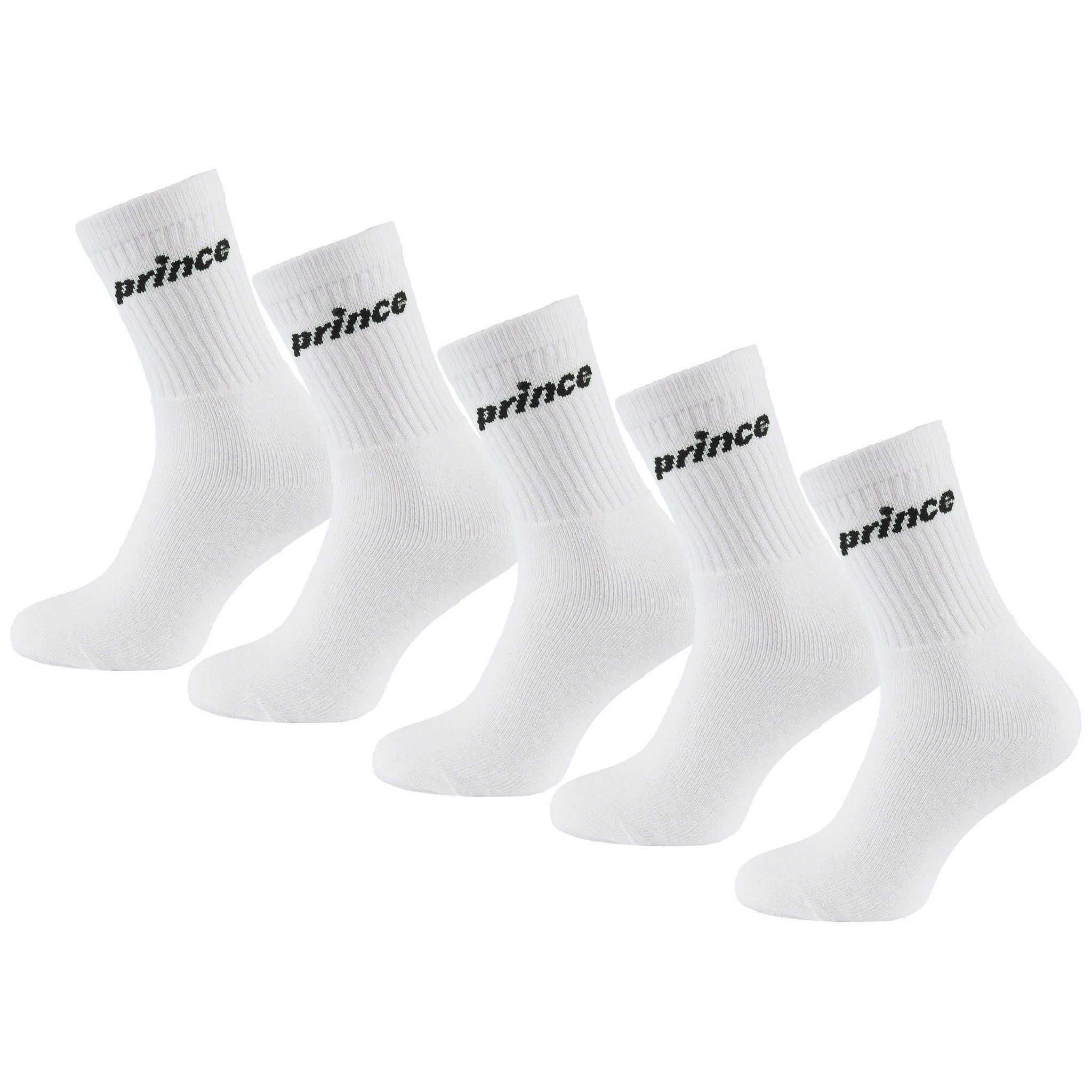 Prince Prince Men's Tennis 5-Pack White Socks - 2