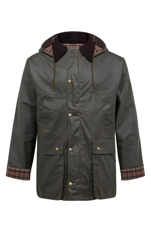 Celtic & Co Celtic & Co Men's British Grown Sleeve Wax Cotton Jacket in Dark Olive - 2