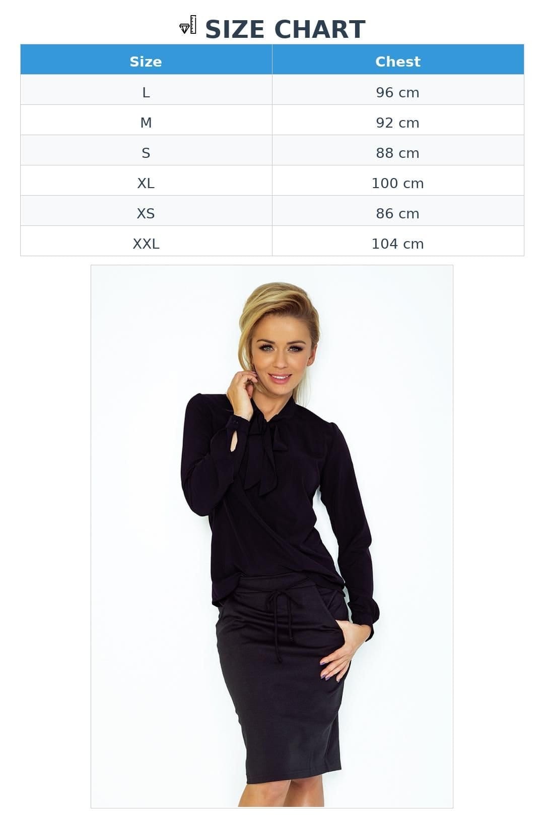 Love Lace Love Lace Women's Long Sleeve Blouse with Front Tie Detail in Black - 4