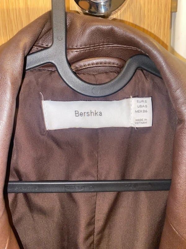 Bershka Bershka chocolate brown faux leather blazer