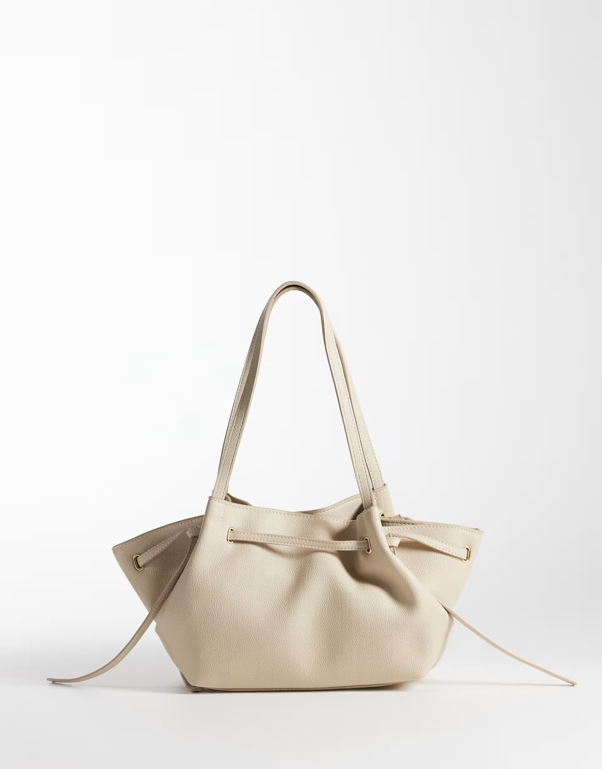 ASOS ASOS Cream Faux Leather Slouch Tote Bag