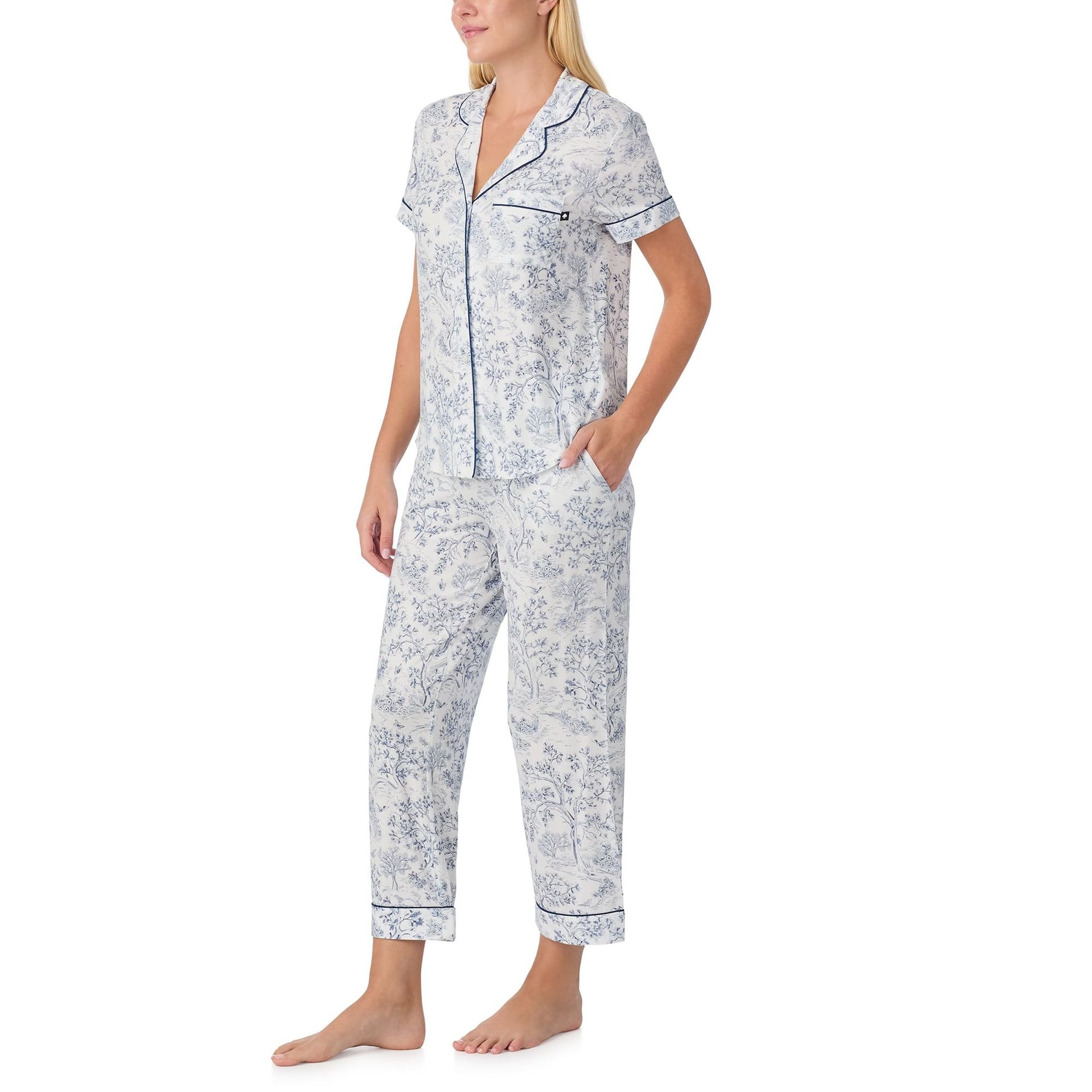 kate spade new york Kate Spade New York Women's KS new york short sleeve cropped pj set in classic toile in White - 4