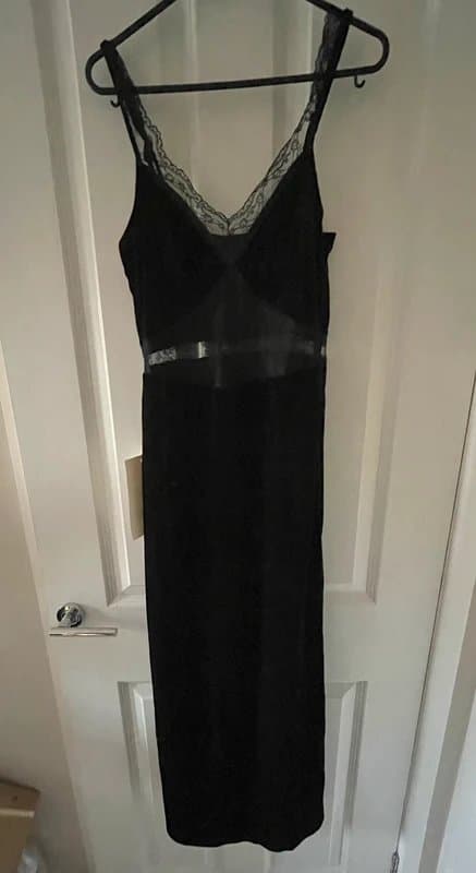 Harvey Nichols Never Fully Dressed Black Velvet Lace Dress