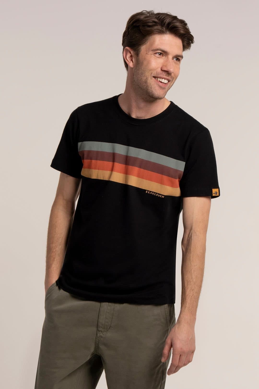 Brakeburn Brakeburn Men's STRIPESHAW T-SHIRT in Black