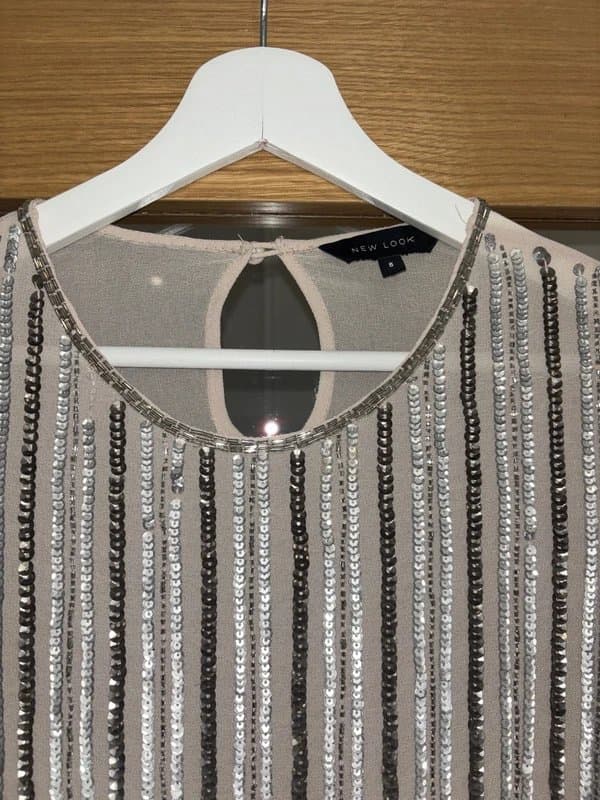 New Look New look sequin beaded embellished top size 8