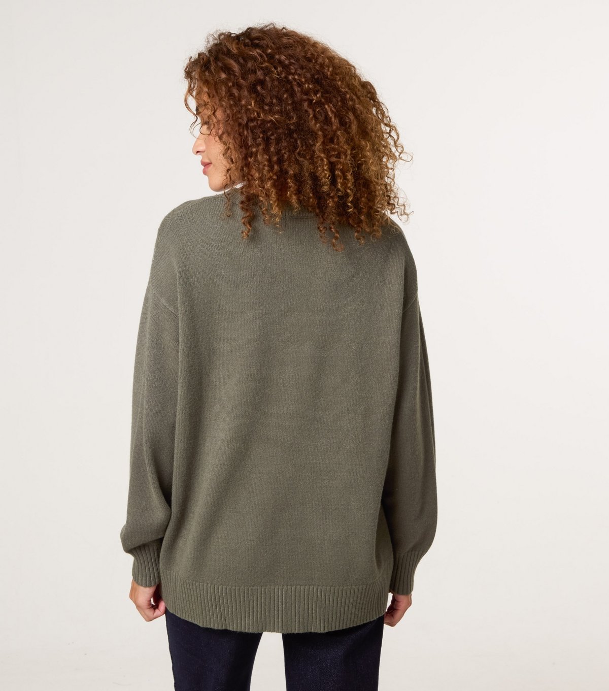 Blue Vanilla Women's Khaki Argyle Stitch Jumper Blue Vanilla New Look - 4