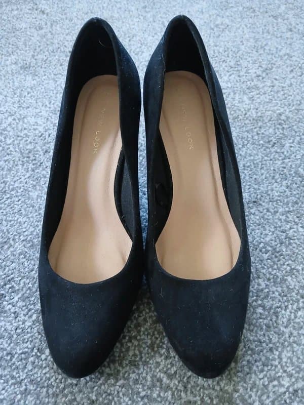 New Look Black velvet look heels.