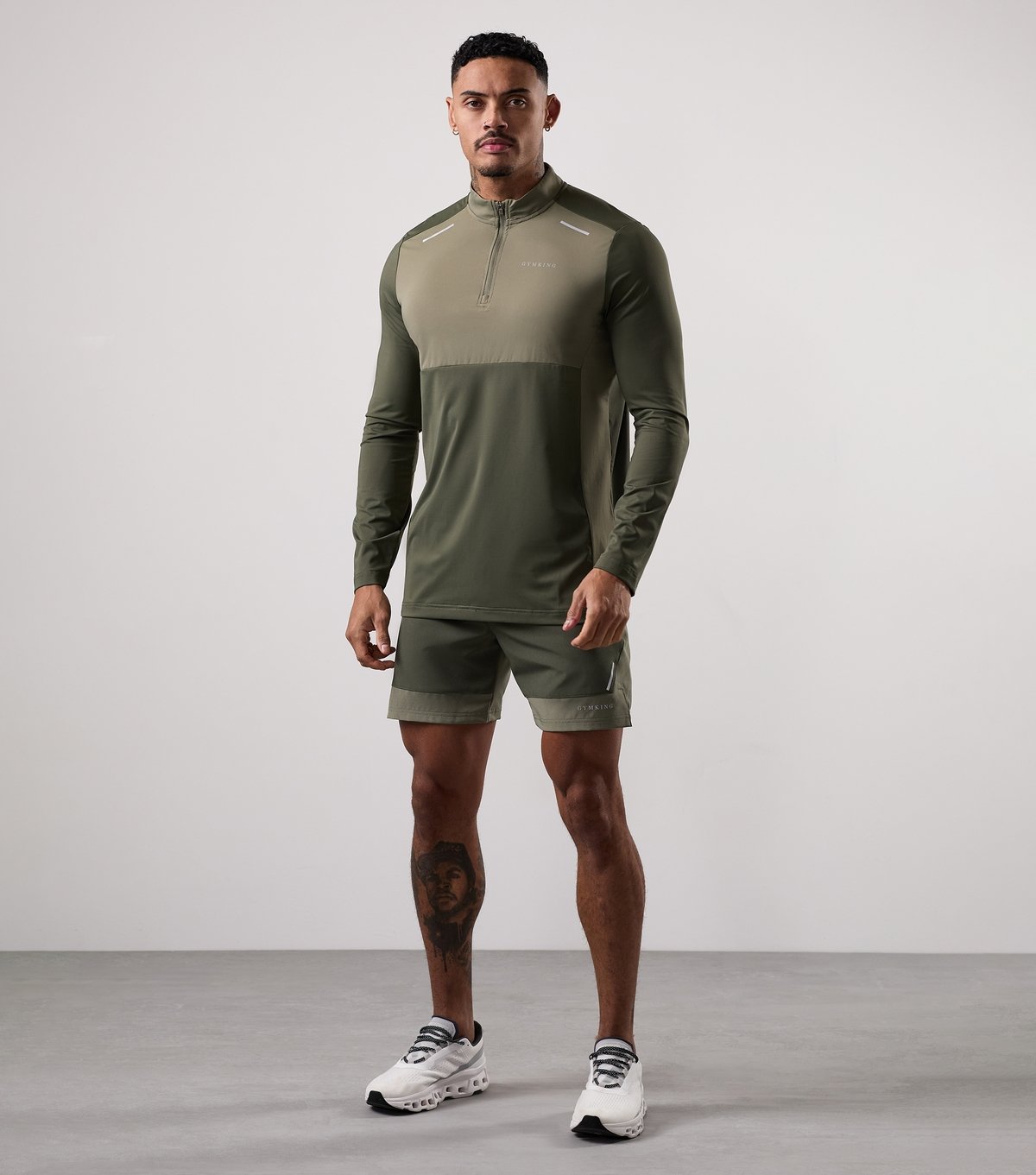 Gym King Men's Olive Green Advance Quarter Zip Top Gym King New Look - 2