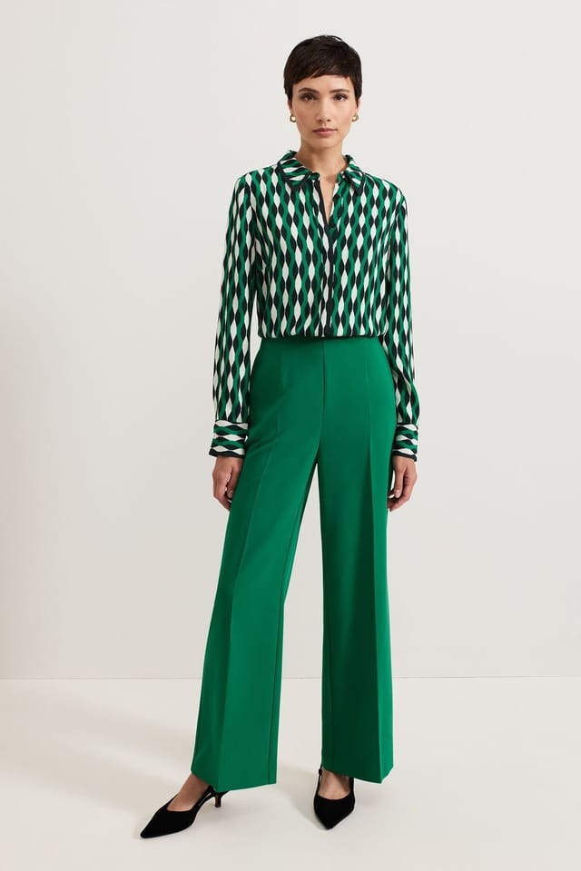 Phase Eight Phase Eight Women's Aubrielle High-Waist Tailored Trousers in Emerald - 3