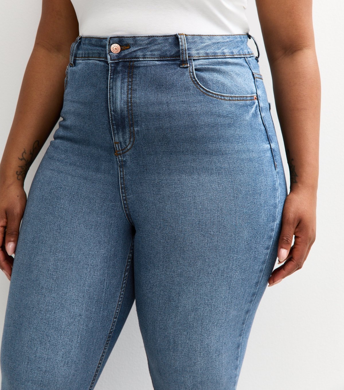 New Look Women's Plus Size Blue Bootcut Jeans Curves New Look - 4