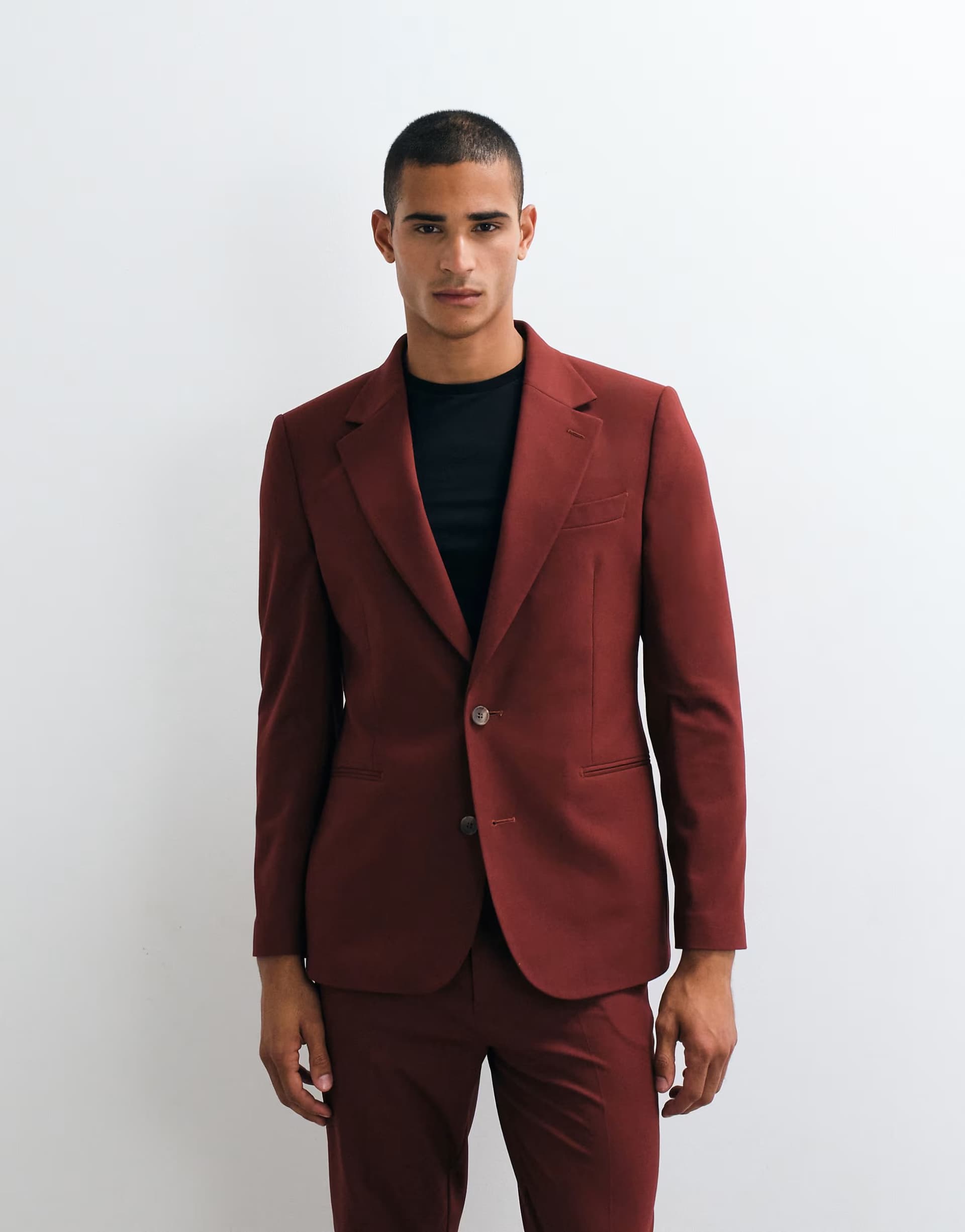 ASOS ASOS DESIGN slim suit blazer in burgundy