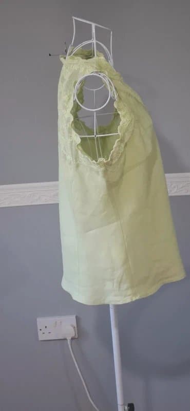 Laura Ashley Laura Ashley Pale Lime Linen Lace Camisole Top | UK 18