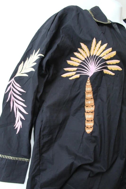 Never Fully Dressed Black multi Never Fully Dressed black palm embroidered shirt - medium - new
