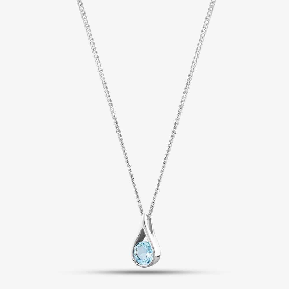 T.H.Baker T.H.Baker Silver Blue Topaz Pendant Necklace
