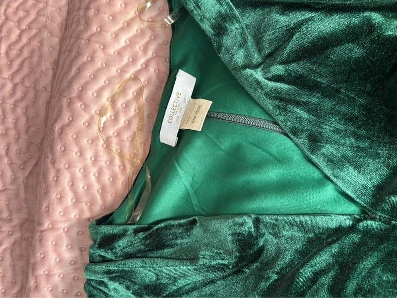 ASOS Dark green velvet crop top
