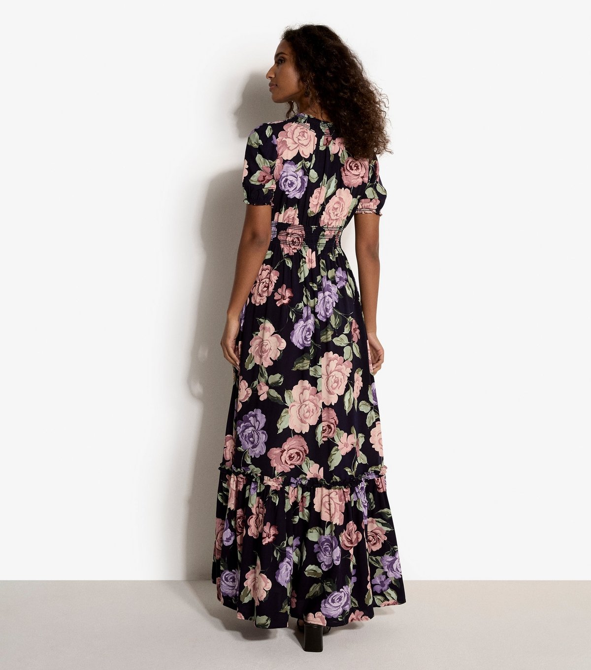 Apricot Women's Navy Floral Tiered Maxi Dress Apricot New Look - 3