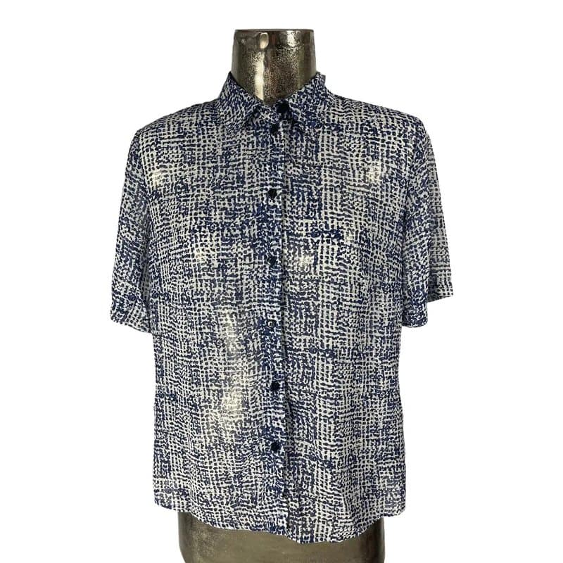 Brandtex Brandtex shirt size medium 12 womens chiffon blue top new (eu40) rrp £60
