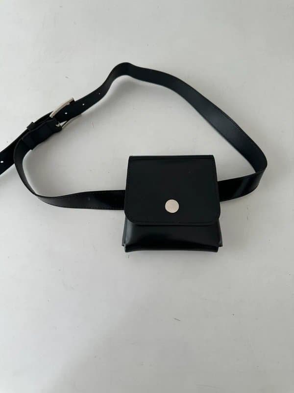 Accessories Belt purse waist wallet small travel adjustable black faux leather