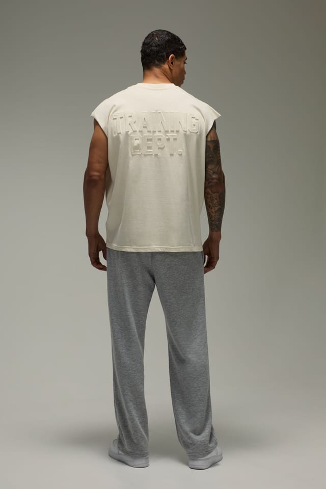 Training Dept. Training Dept. Men's Training Dept Oversized Embossed Tank in Off-White - 2