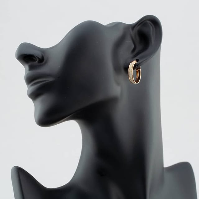 T.H.Baker T.H.Baker Women's 9ct Rose Gold Stardust Hoop Earrings 5.51.1019 - 2