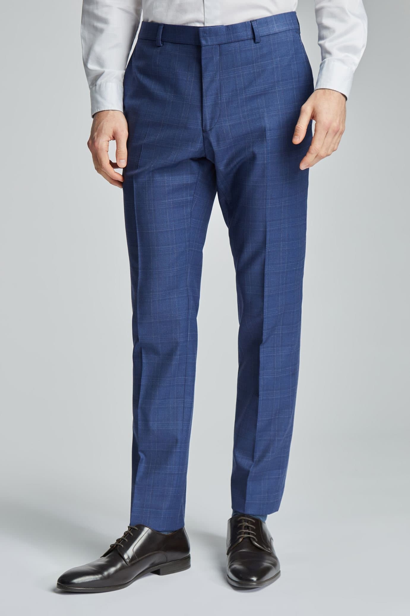 Ted Baker Ted Baker Men's Volan Blue Subtle Check Slim Trousers