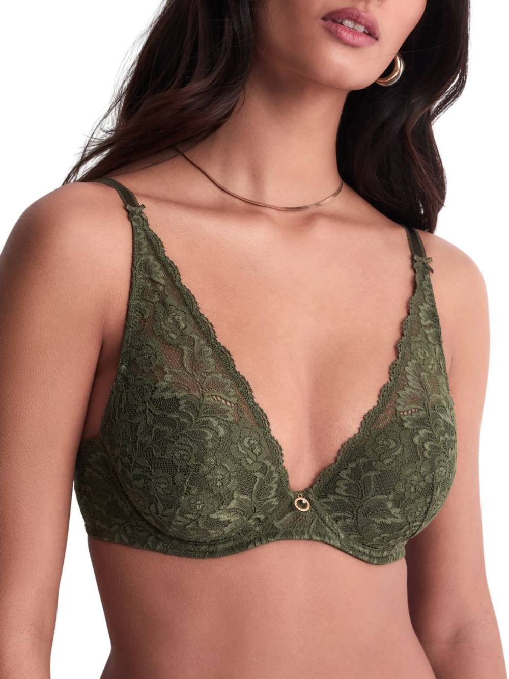 Aubade Aubade Women's Rosessence Care High Apex Plunge Bra in Green - 3