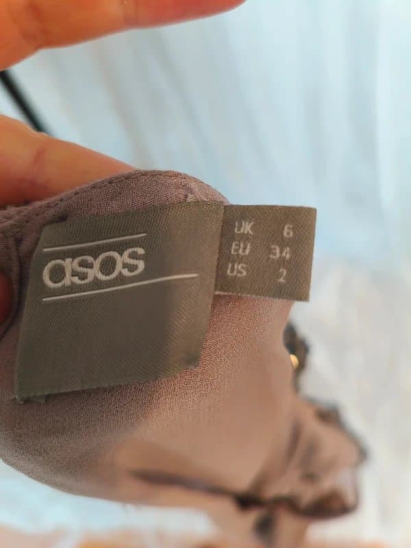 ASOS ASOS Embellished Taupe Maxi Dress UK 6, 8 Prom Wedding Guest Evening Cruise G0151