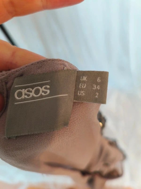 ASOS ASOS Embellished Taupe Maxi Dress UK 6, 8 Prom Wedding Guest Evening Cruise G0151 - 1