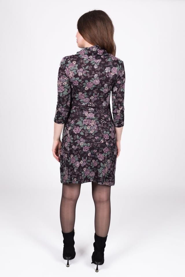 SOLO SOLO Women's Floral Button Dress in Plum - 3