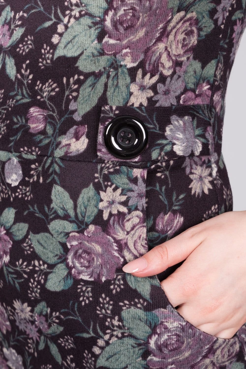 SOLO SOLO Women's Floral Button Dress in Plum - 4