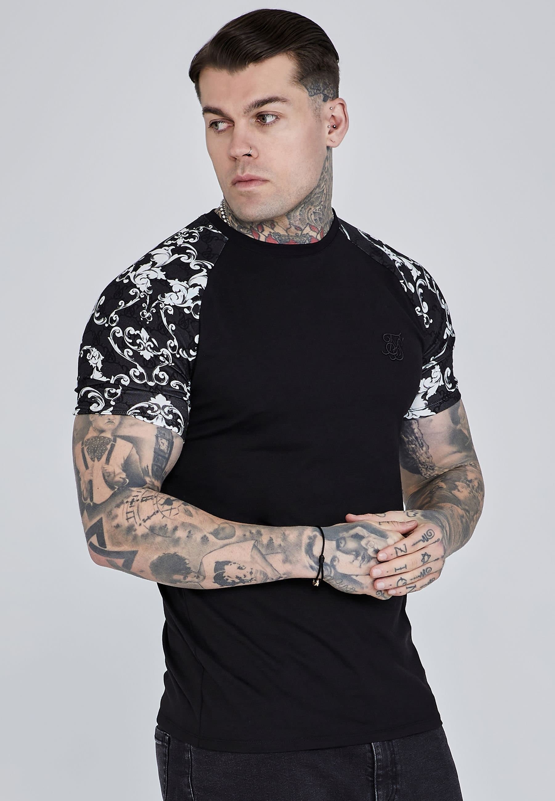 SikSilk SikSilk Men's White Venetian T-Shirt