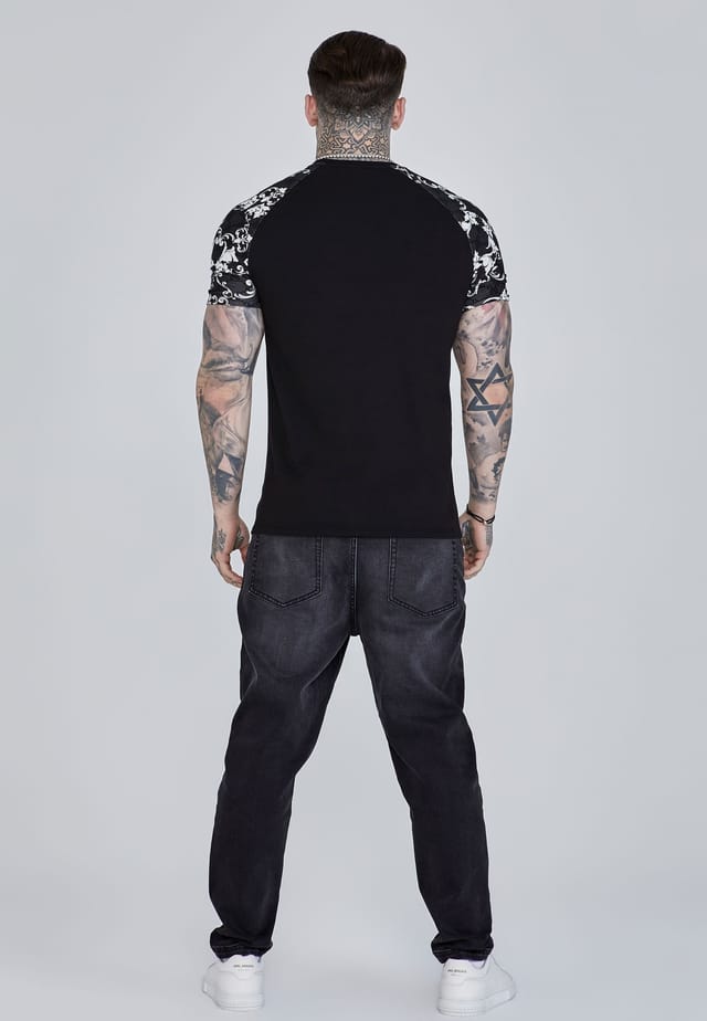 SikSilk SikSilk Men's White Venetian T-Shirt - 3
