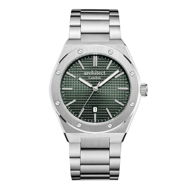 Wear We Met Wear We Met Men's Personalised Architect London Borough Watch - Engraved in Green - 2
