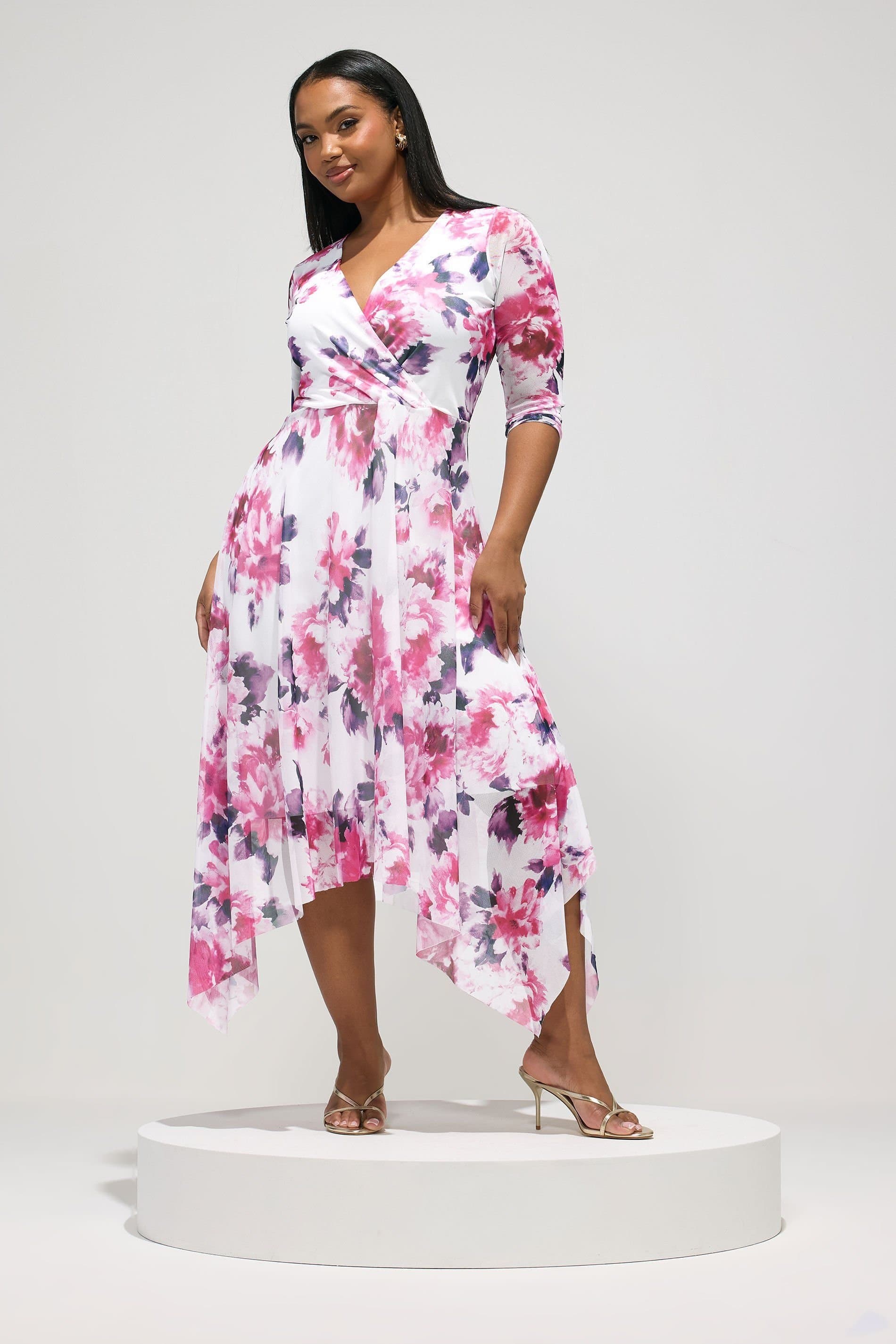 Yours Yours Women's Floral Wrap Midi Dress