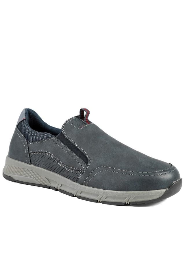 Pavers Pavers Men's Wide Fit Zip & Lace Fasten Casual Trainers in Dark Grey - 2