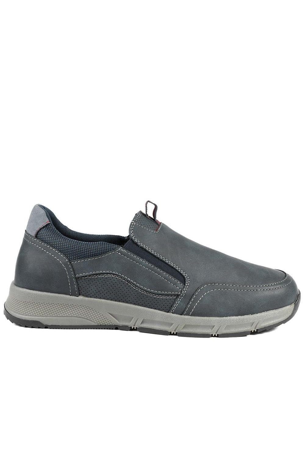 Pavers Pavers Men's Wide Fit Zip & Lace Fasten Casual Trainers in Dark Grey - 4