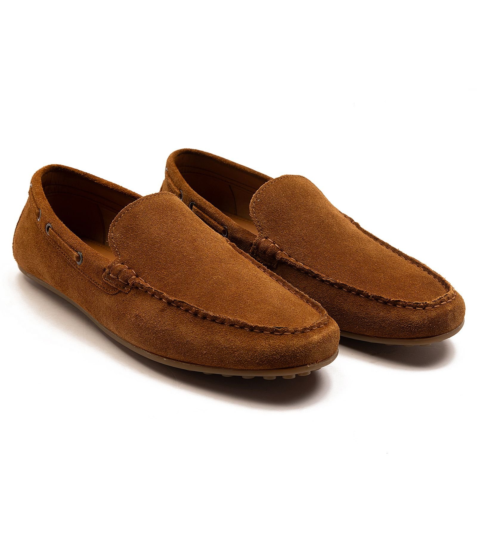 Thomas Crick Thomas Crick Men's 'DUVAL' Suede Leather Slip-on Casual Loafer Shoes in Tan - 4
