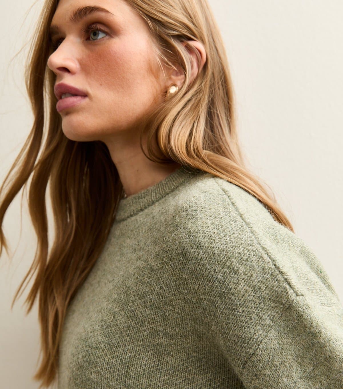 New Look Women's Light Khaki Heavyweight Chunky Oversized Jumper New Look