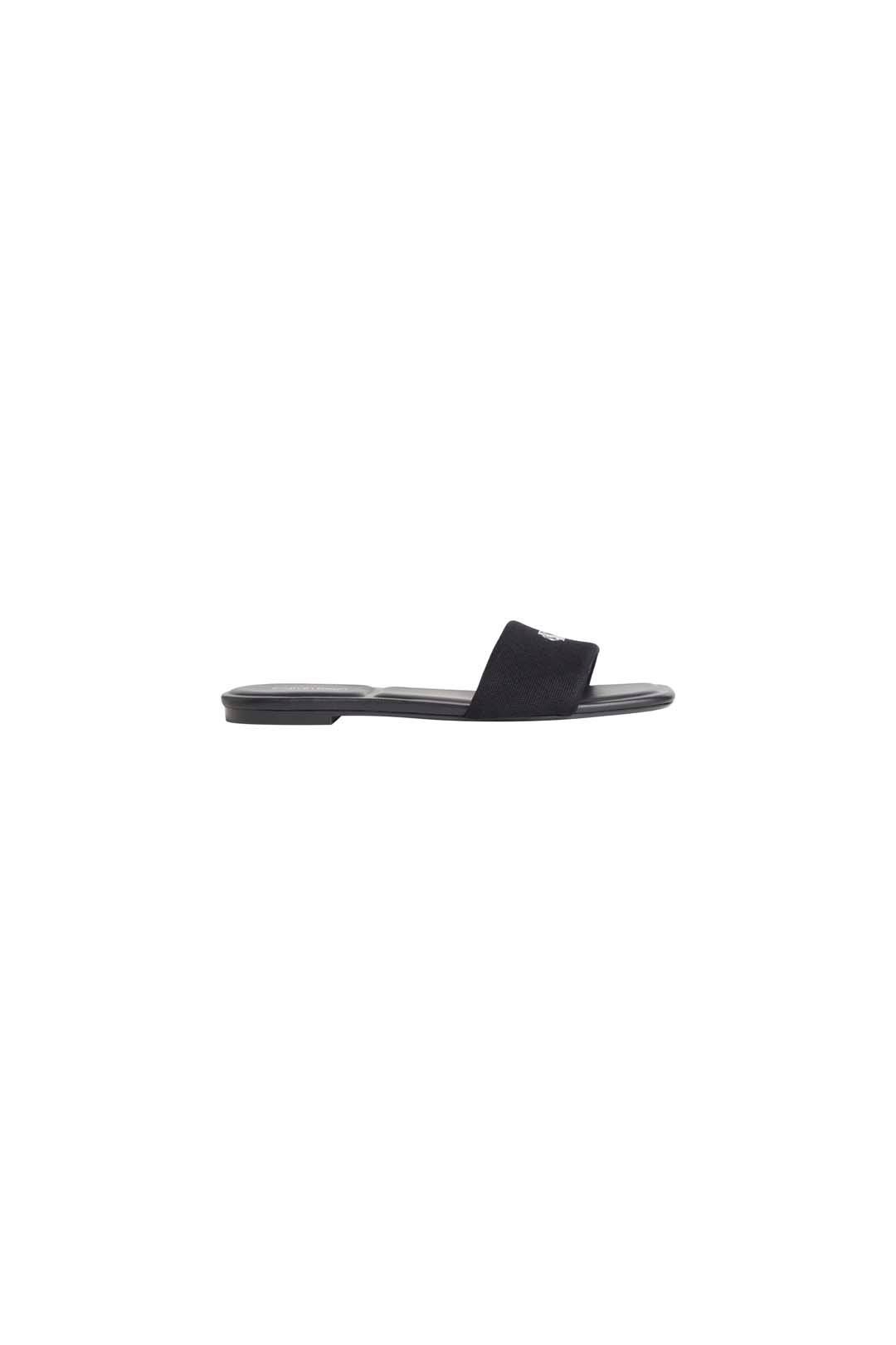 Calvin Klein Calvin Klein Women's Square Flat Sndl Canvas Hw Triple Black - 3