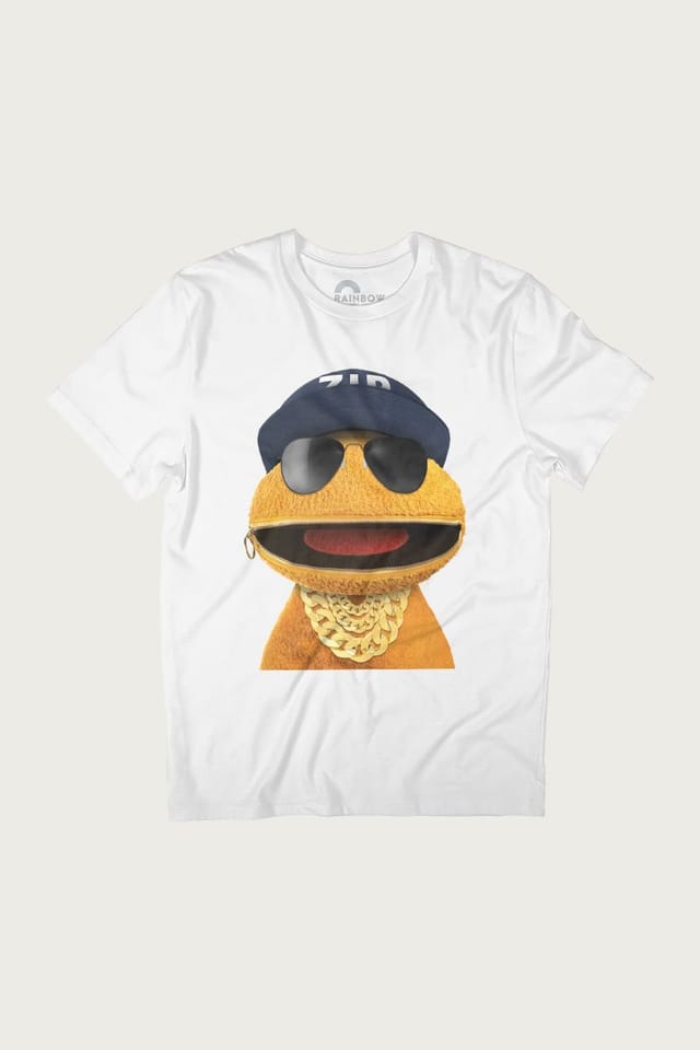 Rainbow Rainbow Men's 1972 Zippy Wearing Bling T-Shirt in White - 2